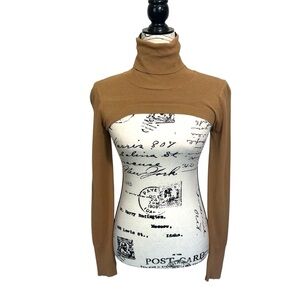 Yummy Sweater Co. Camel Color‎ Turtleneck Knit Shrug XS